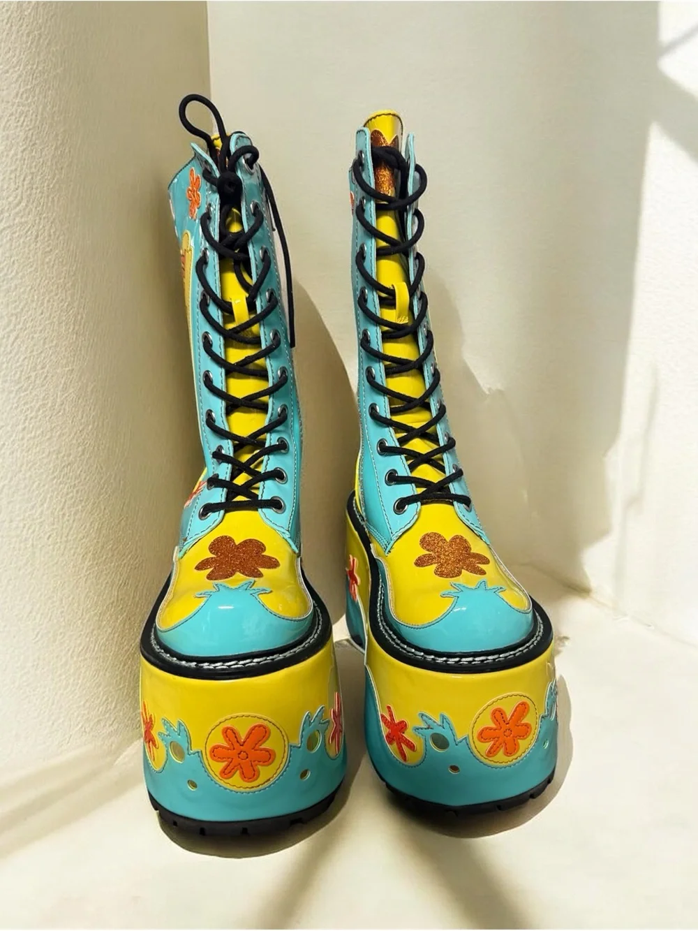 Dolls Kill  Scooby-Doo Platform Boots with Mystery Machine Bag